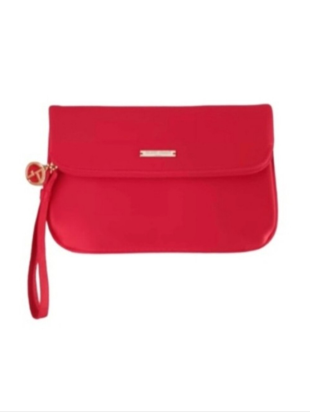 Giorgio Armani Vibrant Red Clutch Cosmetic Wristlet Bag | EUC